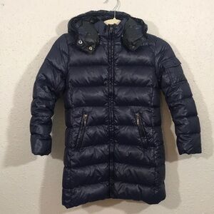 Eddie Pen Piuma Navy Blue Down Filled Jacket with removable Hood size 8